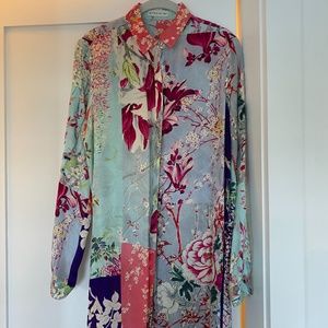 Etro Silk Printed Button Front Tunic
